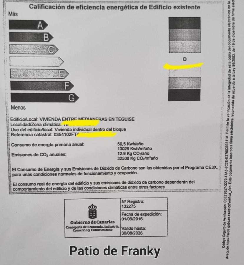 Vivienda Vacacional El Patio De Franky 테기세 외부 사진